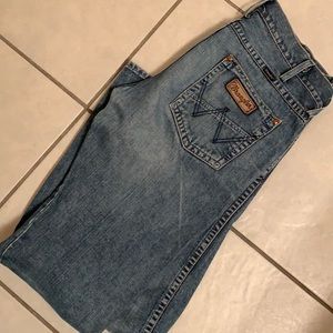 Vintage Wrangler 4RRB distressed denim jeans low rise button fly rare